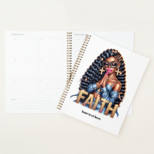 Agenda Oración cristiana de la mujer negra de fe