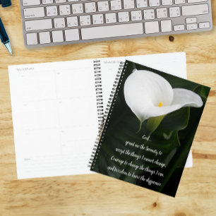 Agenda Oración de Serenidad Lirio de Calla Floral