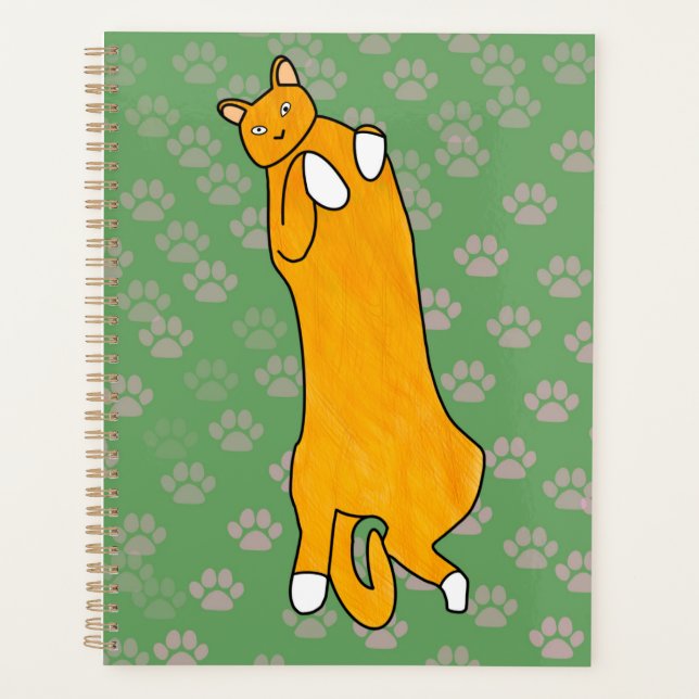 Agenda Orange Cat Laying on Back (Anverso)