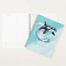 Agenda Orca Splash Turquesa Personalizado Fauna Oceánica