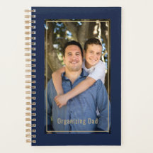 Organizando Papá Foto Personalizada Azul Marino y 