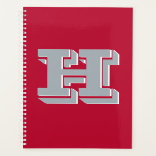 Agenda Orgullo escolar estilo monograma de colores escarl