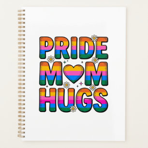 Agenda Orgullo Mamá Abrazos Vintage Arcoíris Diseño Vecto