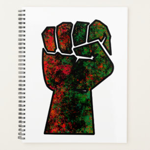Agenda orgullo negro bandera panafricana roja verde puño 