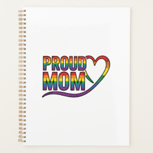 Agenda Orgullosa Mamá Corazón Arcoíris Diseño de Grabado 