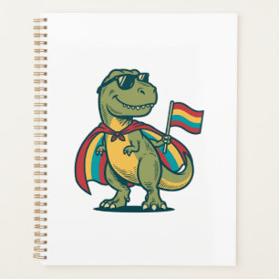 Agenda Orgulloso Diseño de Camiseta de Dinosaurio Vectori