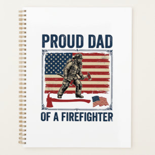 Agenda Orgulloso padre de un bombero bandera vintage Vect