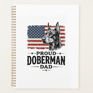 Agenda Orgulloso padre Doberman bandera vintage diseño ve