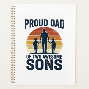 Agenda Orgulloso Papá de Dos Hijos Increíbles Diseño de C