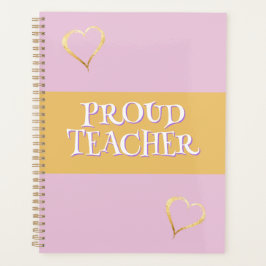 Agenda Orgulloso profesor Personalizado Rosa