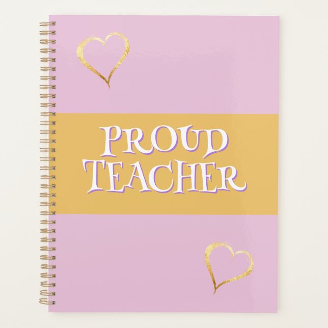 Agenda Orgulloso profesor Personalizado Rosa (Anverso)
