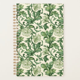 Agenda Ornate dark green acanthus leaves pattern