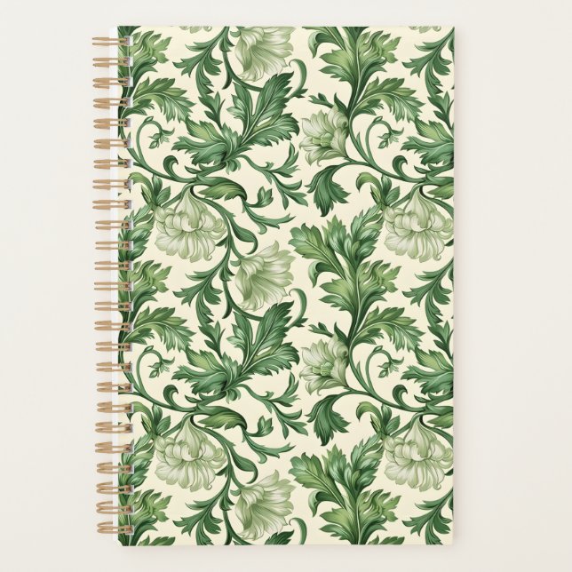 Agenda Ornate dark green acanthus leaves pattern (Anverso)