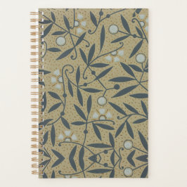 Agenda Ornate floral pattern with dark blue vines 