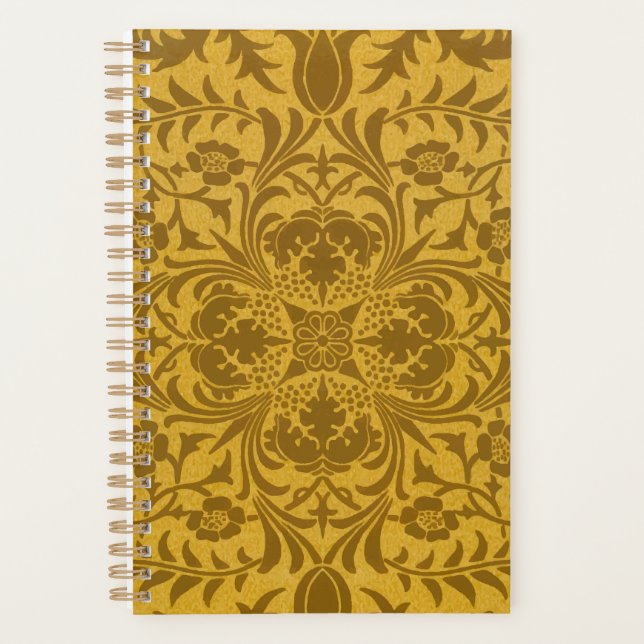 Agenda Ornate gold floral pattern with symmetrical (Anverso)
