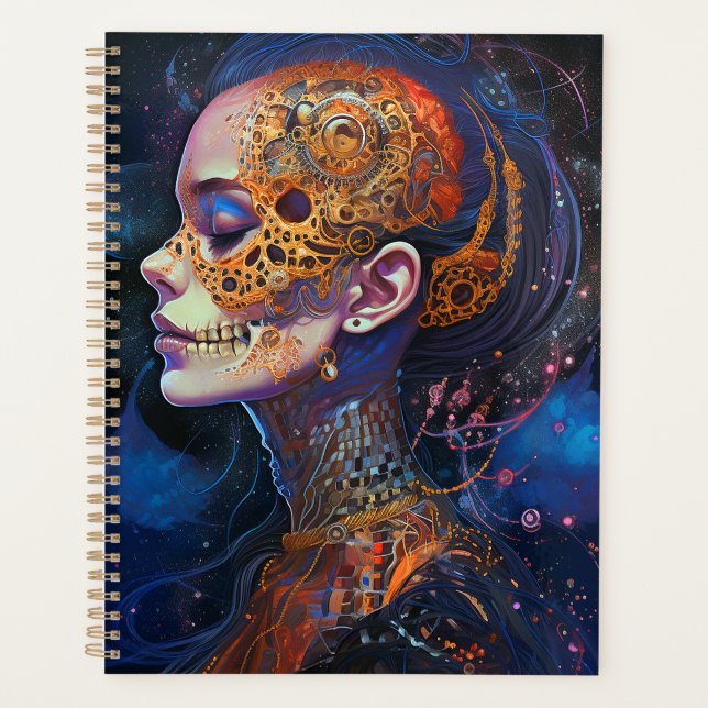 Agenda Ornate Skull Woman Surreal Art (Anverso)