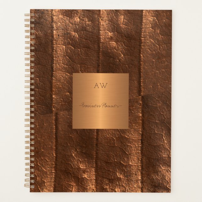 Agenda Oro metálico de cobre excluyente monogramado (Anverso)