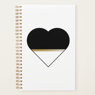 Agenda Oro minimalista y corazón negro