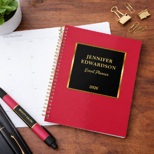 Agenda Oro negro cardenal rojo profesional empresarial
