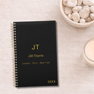 Agenda Oro negro modernista minimalista lujo 2027