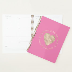 Agenda Oro Rosa Amor Paz Amabilidad Corazón inspiracional