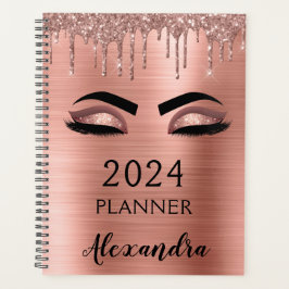 Agenda Oro Rosa Rubor 2021 Eyelashes rosa Purpurina