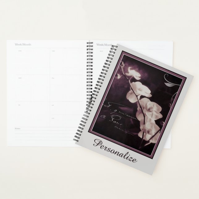 Agenda Orquídea morada personalizada (Demostración)