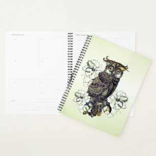 Agenda Orquídeas verdes de búho dorado