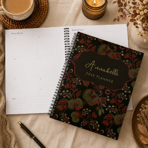 Agenda Oscuro Floral Vintage Cottage Gótico Atmosférico