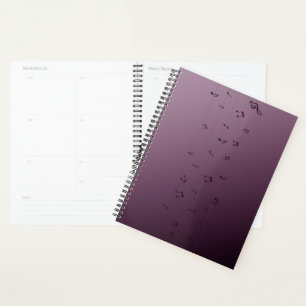 Agenda Oscuro Ombre Musical Notes Mauve