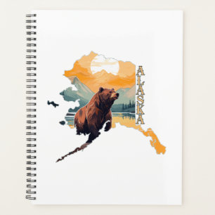 Agenda Oso de contorno y montañas de Alaska