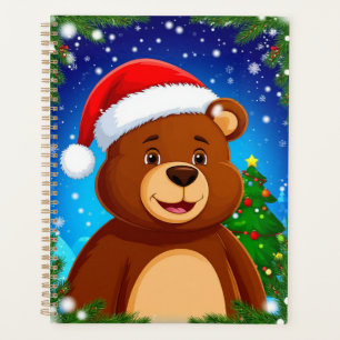 Agenda Oso de dibujos animados lindo con sombrero de Sant