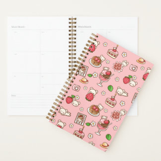 Agenda Oso de Fresa y Postres Rosa Kawaii