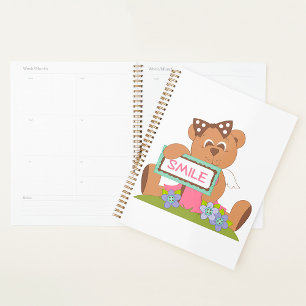 Agenda Oso de peluche con Rótulo de sonrisa de arrastre