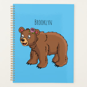 Agenda Oso dulce con ilustracion personalizado de flores