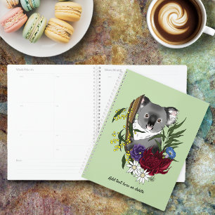 Agenda Oso Koala Lindo Verde Flora Vida Silvestre Austral