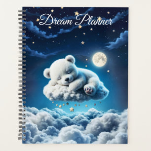 Agenda Oso mágico noche soñadora arte azul pastel