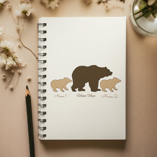 Agenda Oso Mamá Personalizado Con 2 Nombres De Hijos Rega