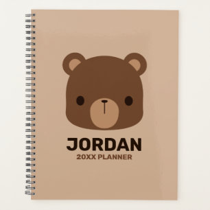 Agenda Oso marrón lindo con nombre personalizado