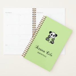 Agenda Oso panda blanco verde pálido