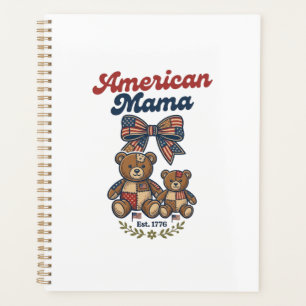 Agenda Oso Patriótico Mama Americana Parche Vectorial Dis