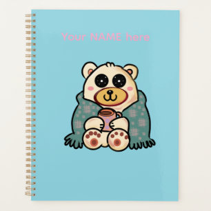 Agenda Oso Polar Personalizado con Café Arte Lindo de I
