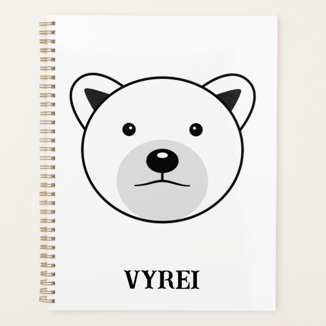 Agenda Oso polar Personalizado lindo (Anverso)