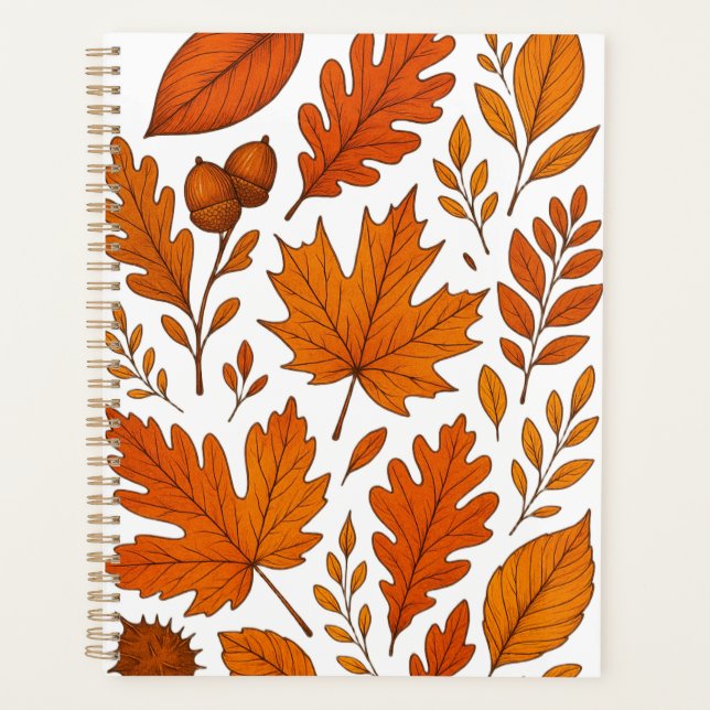 Agenda Otoño Botánico - Hojas de Caída Vintage (Anverso)