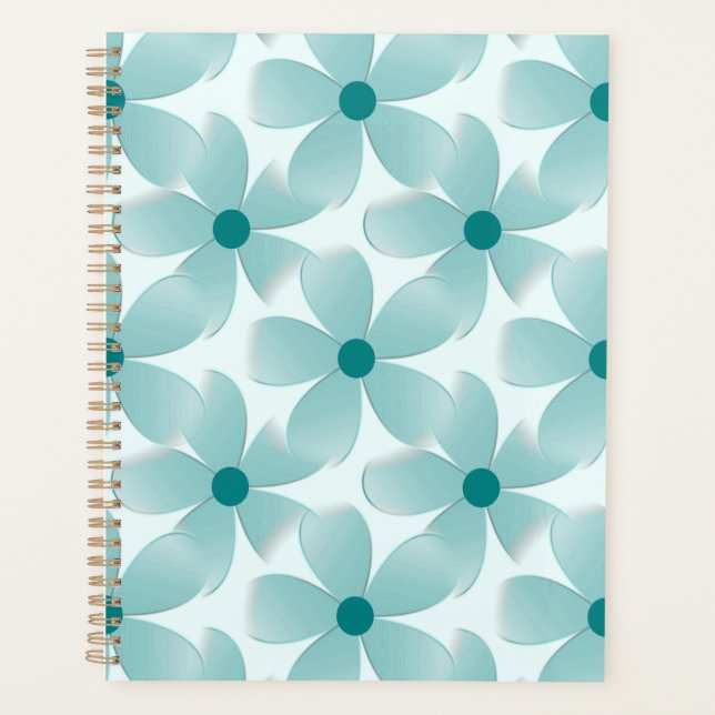Agenda Padrão floral verde. (Anverso)