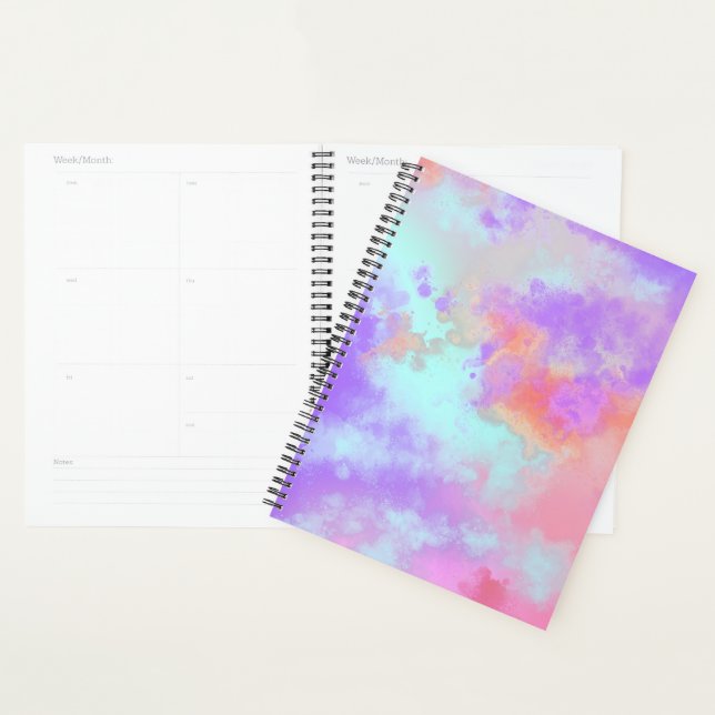 Agenda Paint Splatt efecto lilac azul naranja (Demostración)