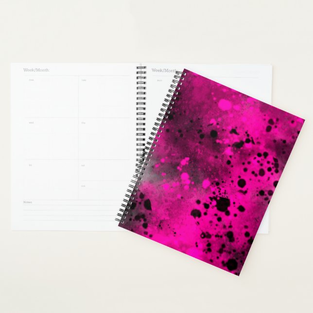 Agenda Paint Splatt Effect rosa y negro (Demostración)