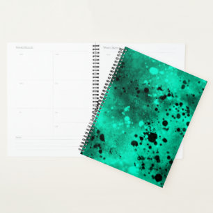 Agenda Paint Splatt Effect verde y negro