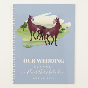Agenda País con temática de caballos Boda Rústico Occiden