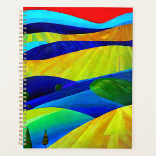 Agenda Paisaje de colinas de fantasía del arcoíris